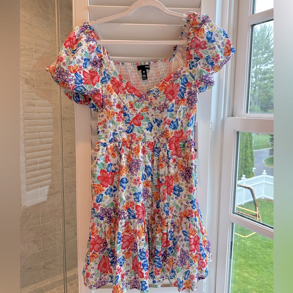 Bright floral Aqua dress